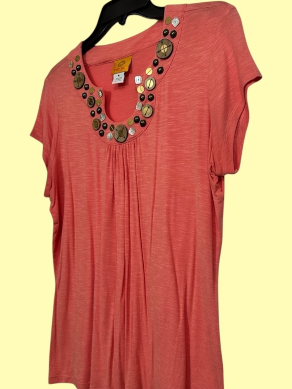 Ruby Rd Top Size M Salmon Red - Picture 2 of 6